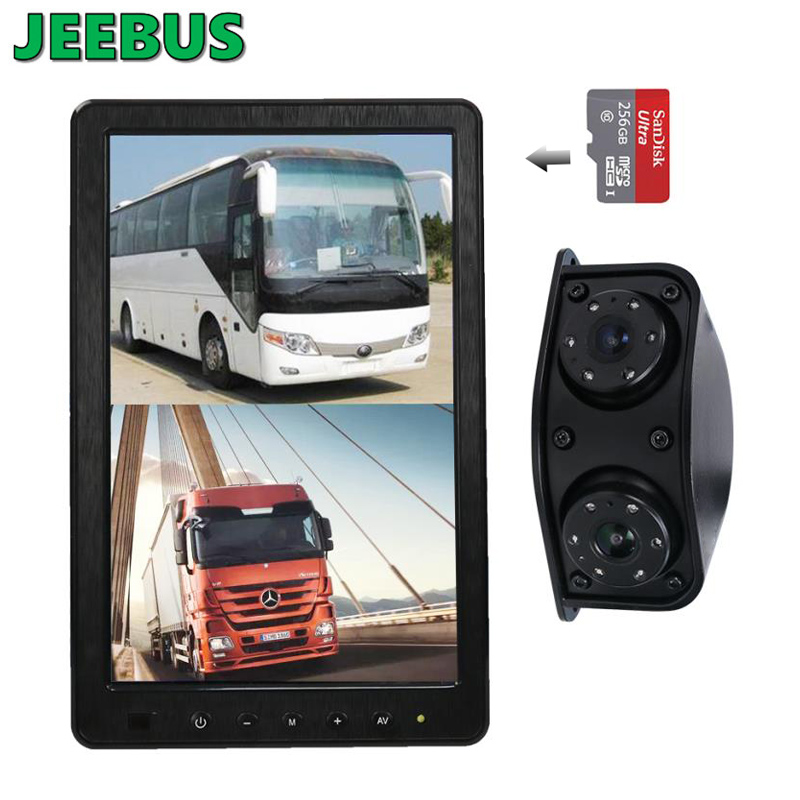 Pojazd Truck Bus Coach Camera 10,1 cala Lusterko wsteczne DVR Monitor System Nagrywanie z przodu z tyłu wideo