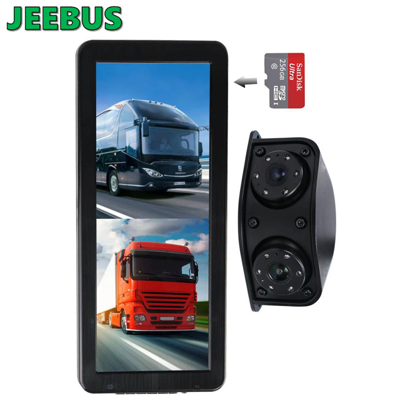 HD Wodoodporna kamera noktowizyjna z przodu z tyłu AHD Podwójna kamera wideo Dash Cam Mirror DVR Monitor System do autobusu