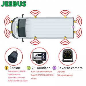 Hurtowy system monitorowania ultradźwiękowego wizualnego czujnika parkowania z kamerą cofania Car Van Camper 8 czujników Radar wykrywa cyfrowy wyświetlacz