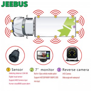 Kamera cofania JEEBUS Vision System monitorowania czujnika parkowania Ultradźwiękowy wyświetlacz czujnika cyfrowego wykrywania radaru